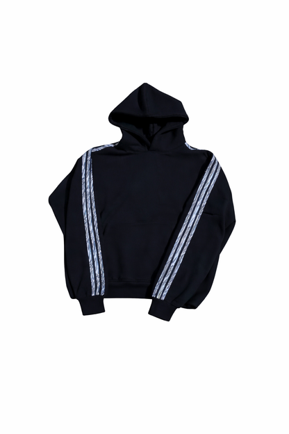 Black Zebra Print Hoodie